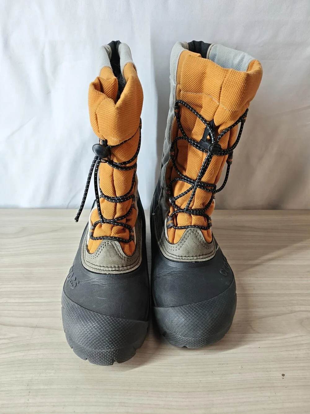 Crocs Snow Boots Toddler Size C2 Orange Gray Black Snomini Primaloft Winter